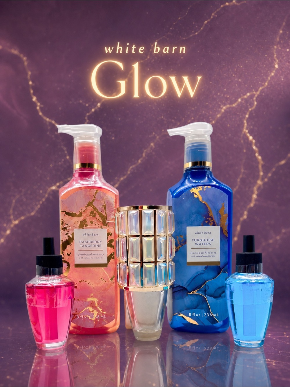 BBW White Barn Glow ✨ Turquoise Waters Raspberry Tangerine Set